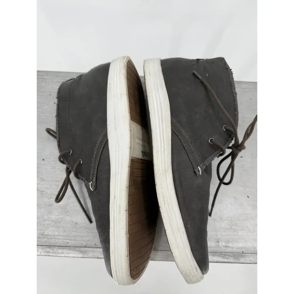 Ben Sherman Chukka Boots Gray Leather Men's Size 10.5 Casual Lace Up Minimalist
